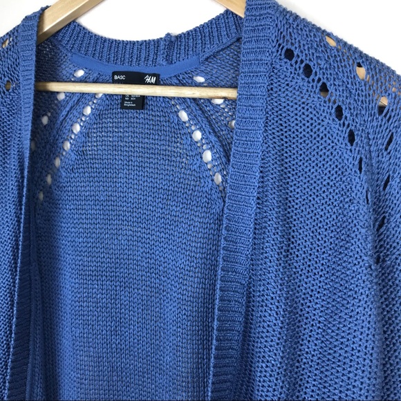 H&M | Blue High-Low Open Front Cardigan - Picture 4 of 5